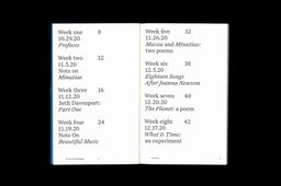 The table of contents from Group